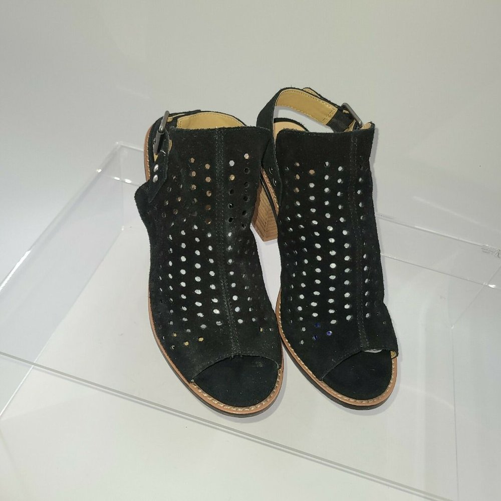 CHINESE LAUNDRY BLACK SUEDE PEEP TOE SANDAL - US SIZE‎ 7.5